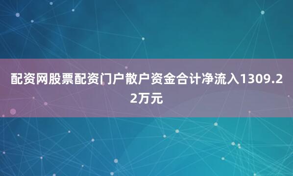 配资网股票配资门户散户资金合计净流入1309.22万元